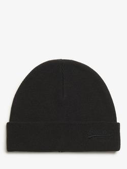 Superdry Essential Logo Cotton Beanie, Black