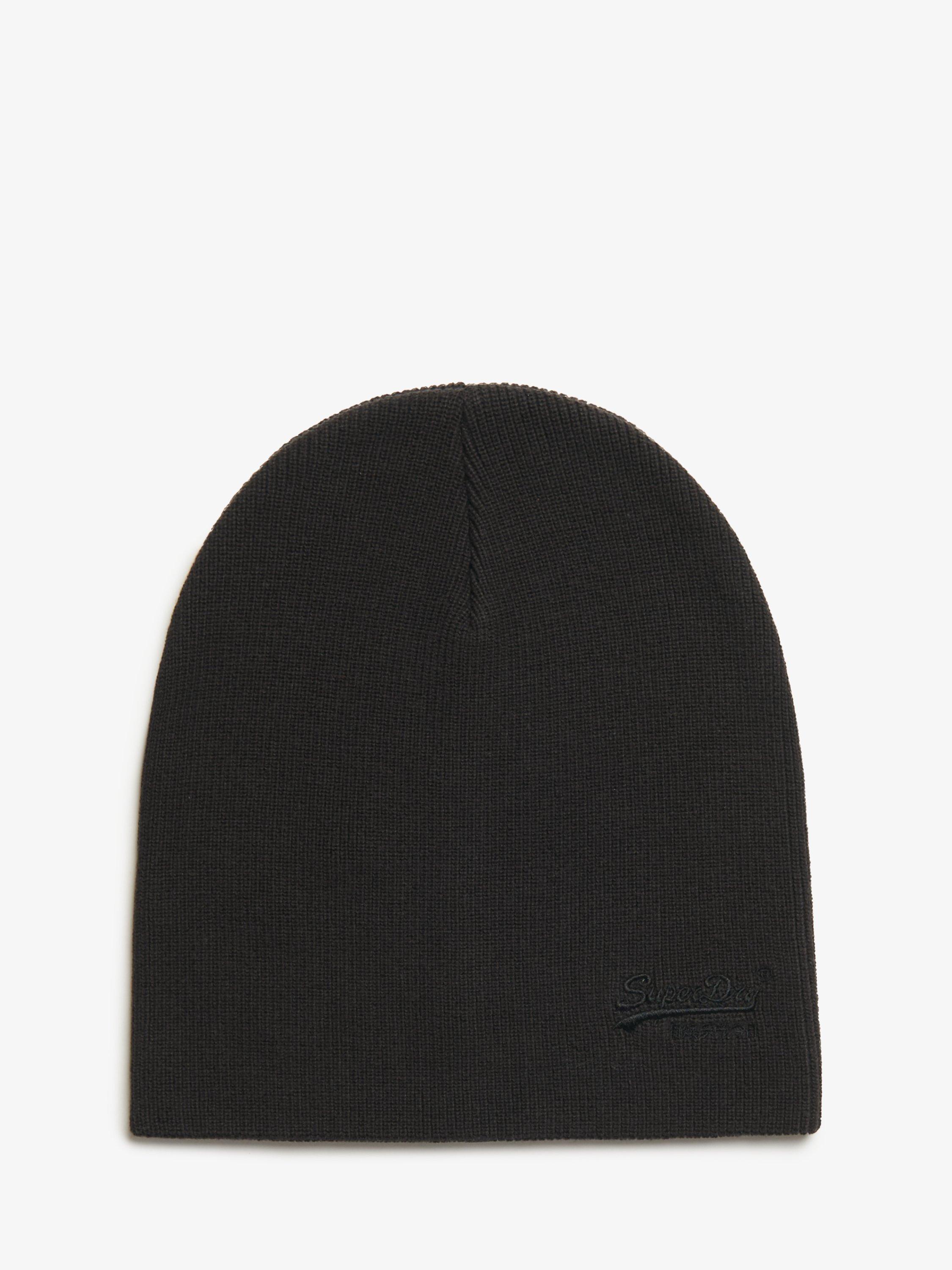 Product image 2 of 4, which shows Superdry Essential Logo Cotton Beanie, Black, One Size