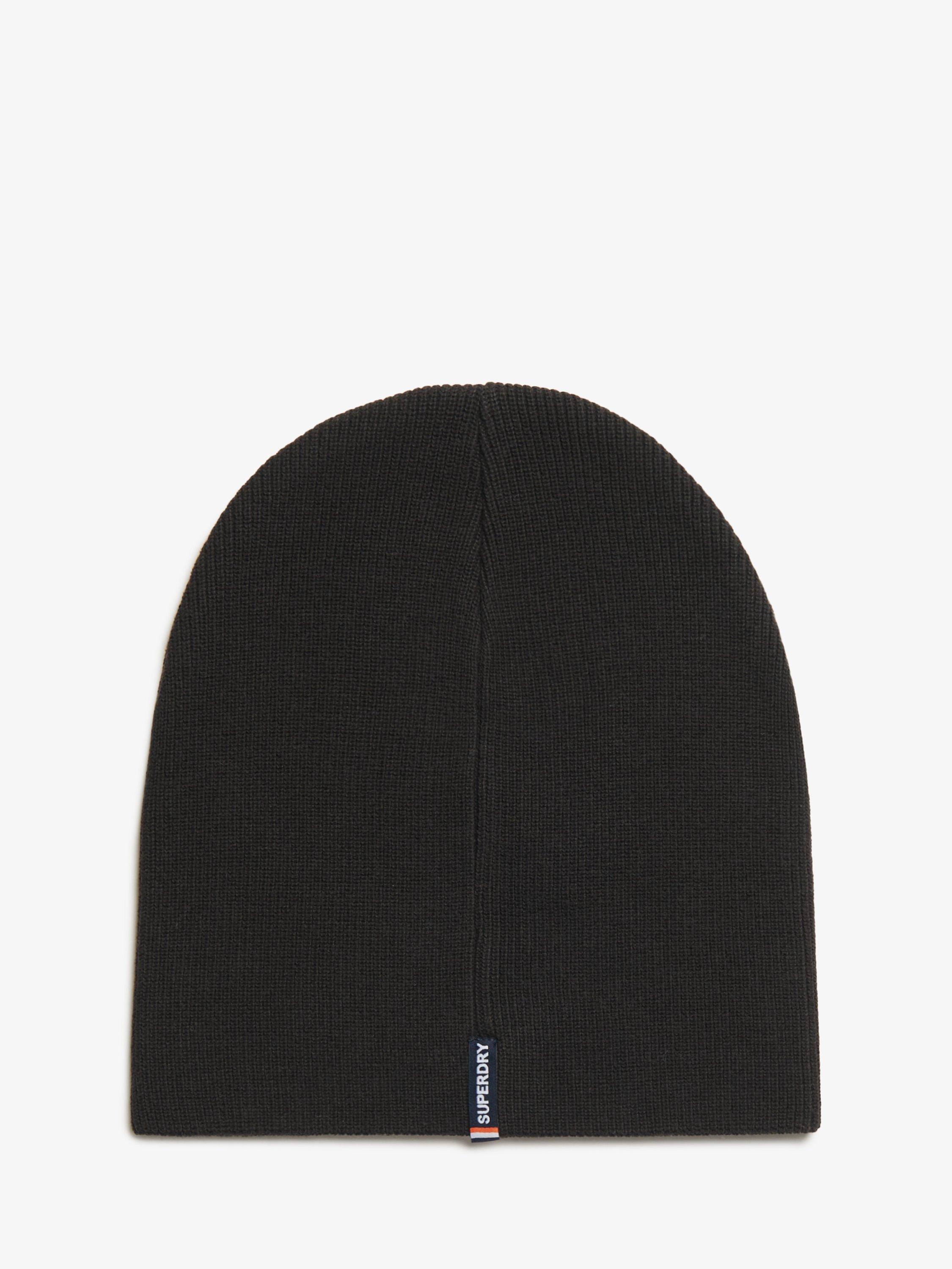 Product image 4 of 4, which shows Superdry Essential Logo Cotton Beanie, Black, One Size
