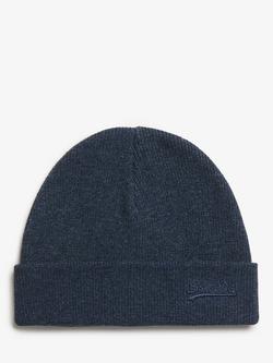 Superdry Essential Logo Cotton Beanie, Richest Navy Marl