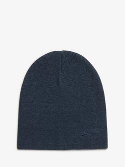 Superdry Essential Logo Cotton Beanie - view 2, Richest Navy Marl
