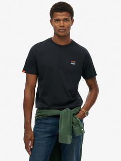 Superdry Great Outdoors Embroidered Relaxed Fit Cotton T-Shirt, Enamel Green, Eclipse Navy