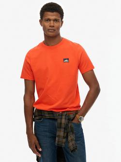 Superdry Great Outdoors Embroidered Relaxed Fit Cotton T-Shirt, Enamel Green, Deep Red