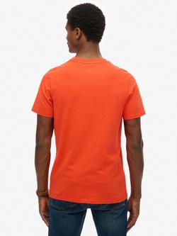 Superdry Great Outdoors Embroidered Relaxed Fit Cotton T-Shirt, Enamel Green - view 2, Deep Red