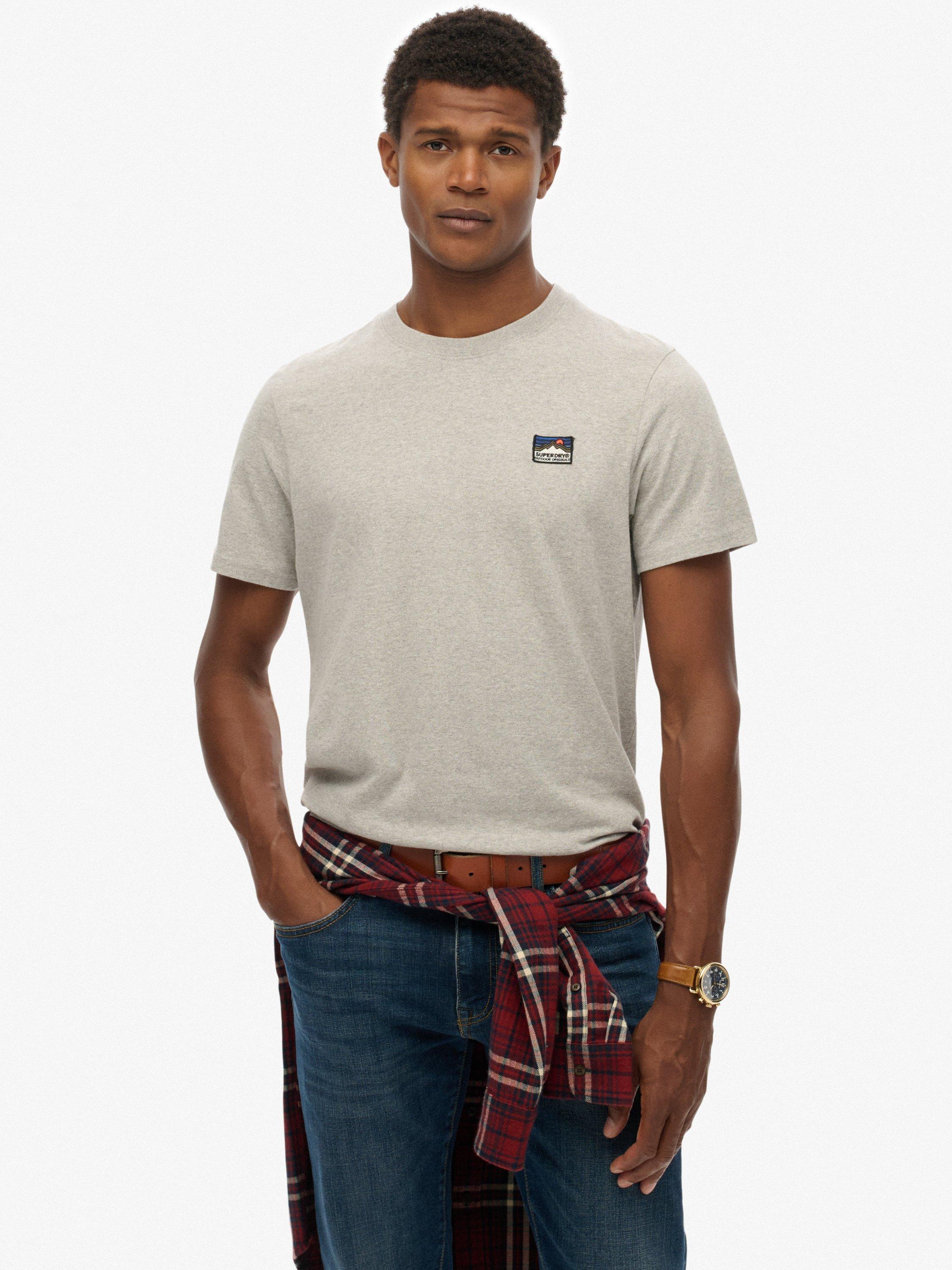 Product image 1 of 5, which shows Superdry Crew Neck Cotton Blend T-Shirt, Athletic Grey Marl, XXXL
