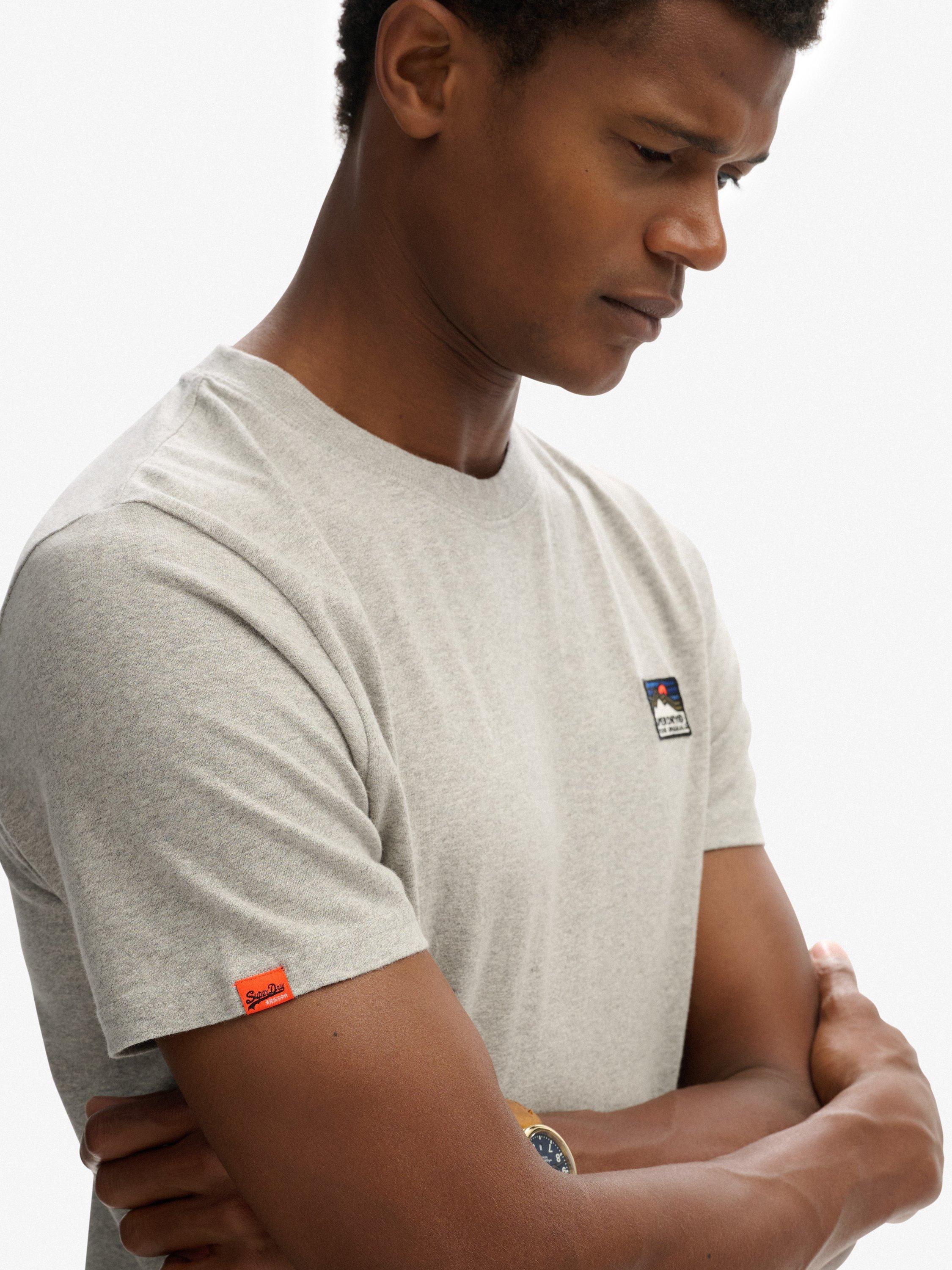 Product image 4 of 5, which shows Superdry Crew Neck Cotton Blend T-Shirt, Athletic Grey Marl, XXXL