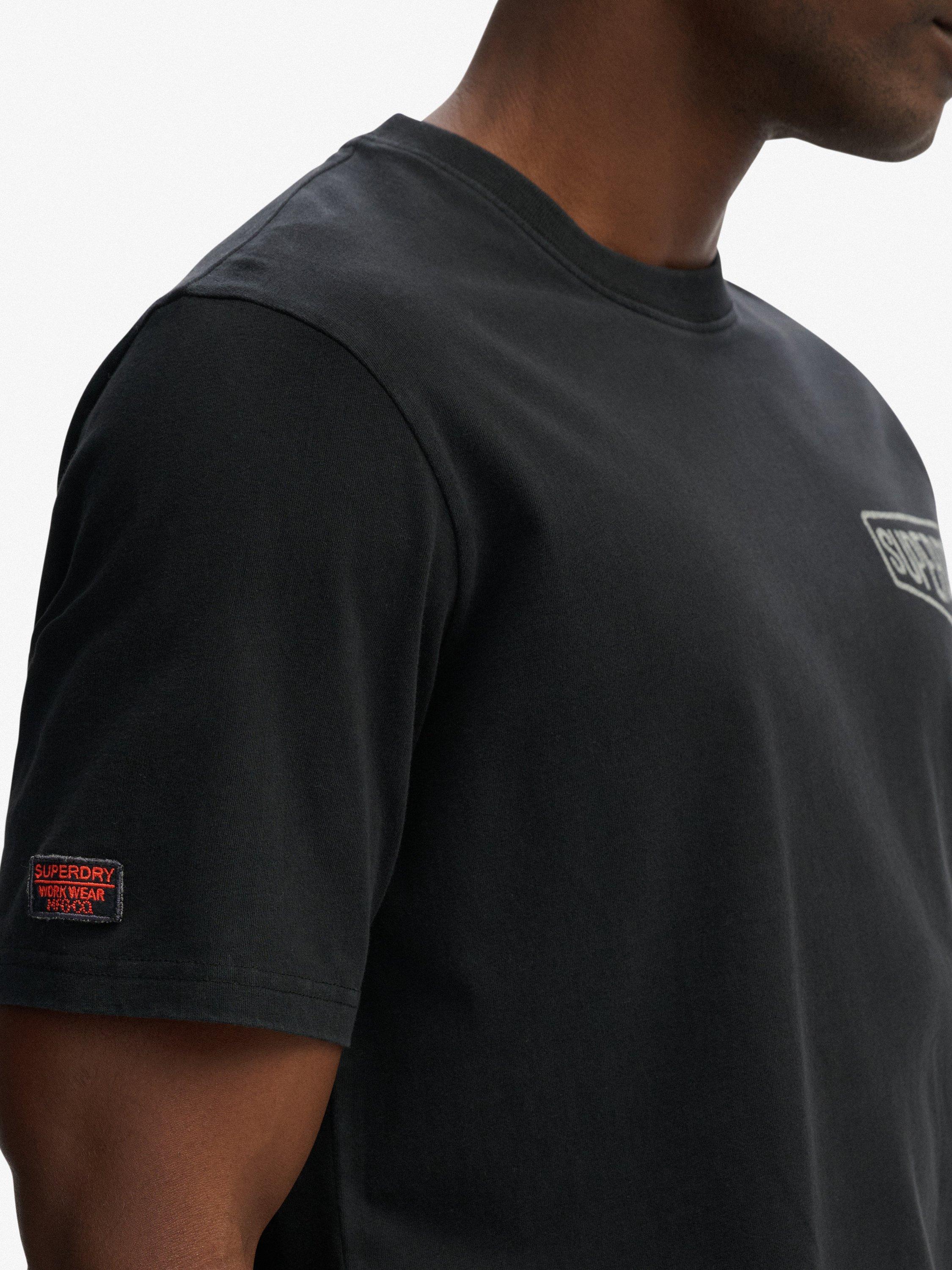 Product image 5 of 6, which shows Superdry Cotton Work Tab Loose T-Shirt, Black, XXXL