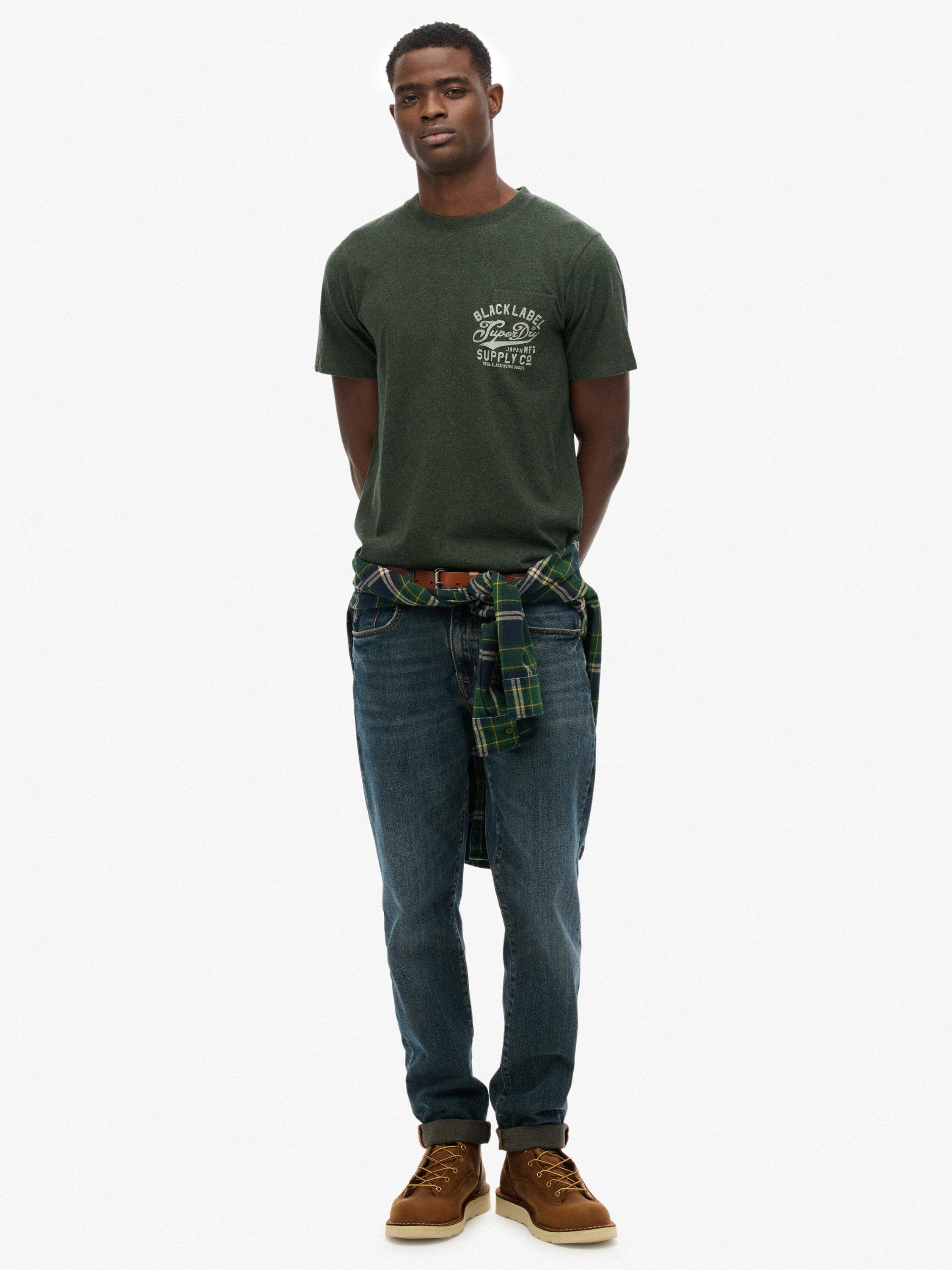 Product image 3 of 6, which shows Superdry Industrial Relaxed T-Shirt, Forest Green Marl, L