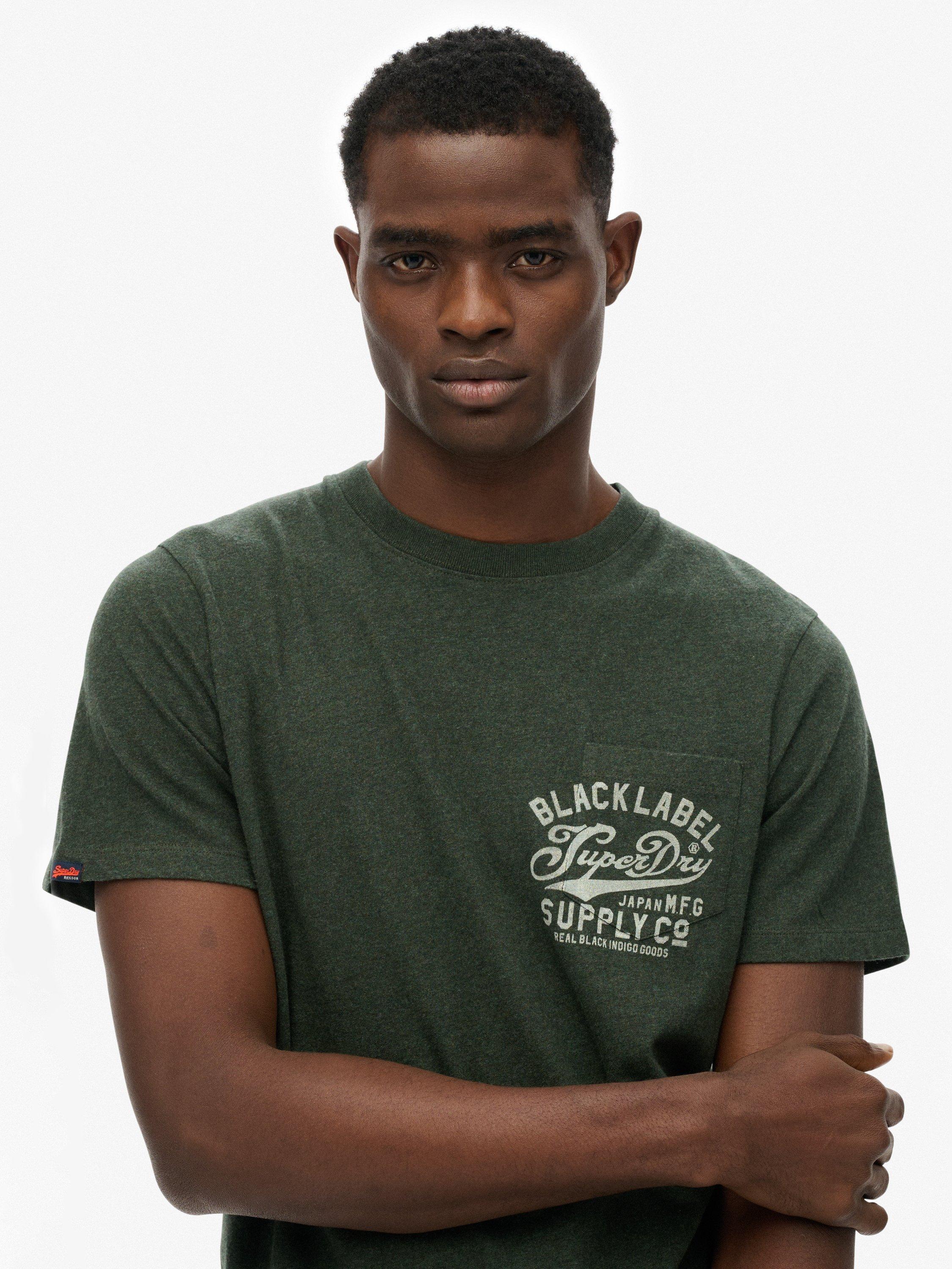Product image 4 of 6, which shows Superdry Industrial Relaxed T-Shirt, Forest Green Marl, L