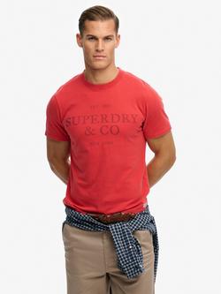Superdry 1954 Company Relaxed Fit Short Sleeve Graphic T-Shirt, Base Red