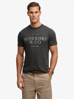 Superdry 1954 Company Relaxed T-Shirt, Light Charcoal Marl