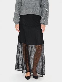 Saint Tropez MilenaSZ Lace Overlay Maxi Skirt, Black, Black