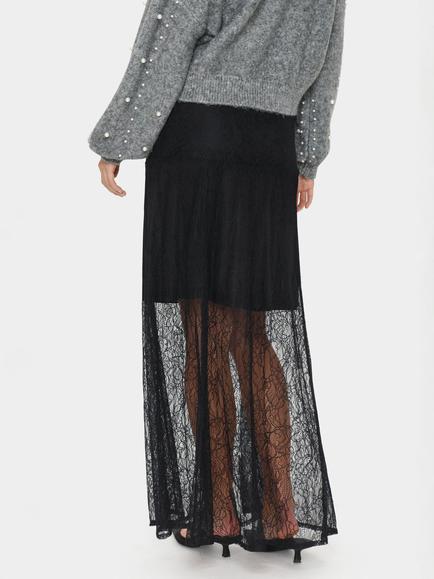 Saint Tropez MilenaSZ Lace Overlay Maxi Skirt, Black - view 2, Black