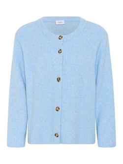 Saint Tropez Maleen Cotton Blend Cardigan, Mid Blue