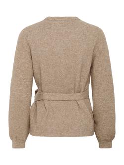 Saint Tropez Maleen Wrap Cotton Blend Cardigan - view 2, Beige