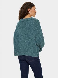 Saint Tropez MallorySZ V-Neck Cardigan, Mid Green - view 2, Mid Green