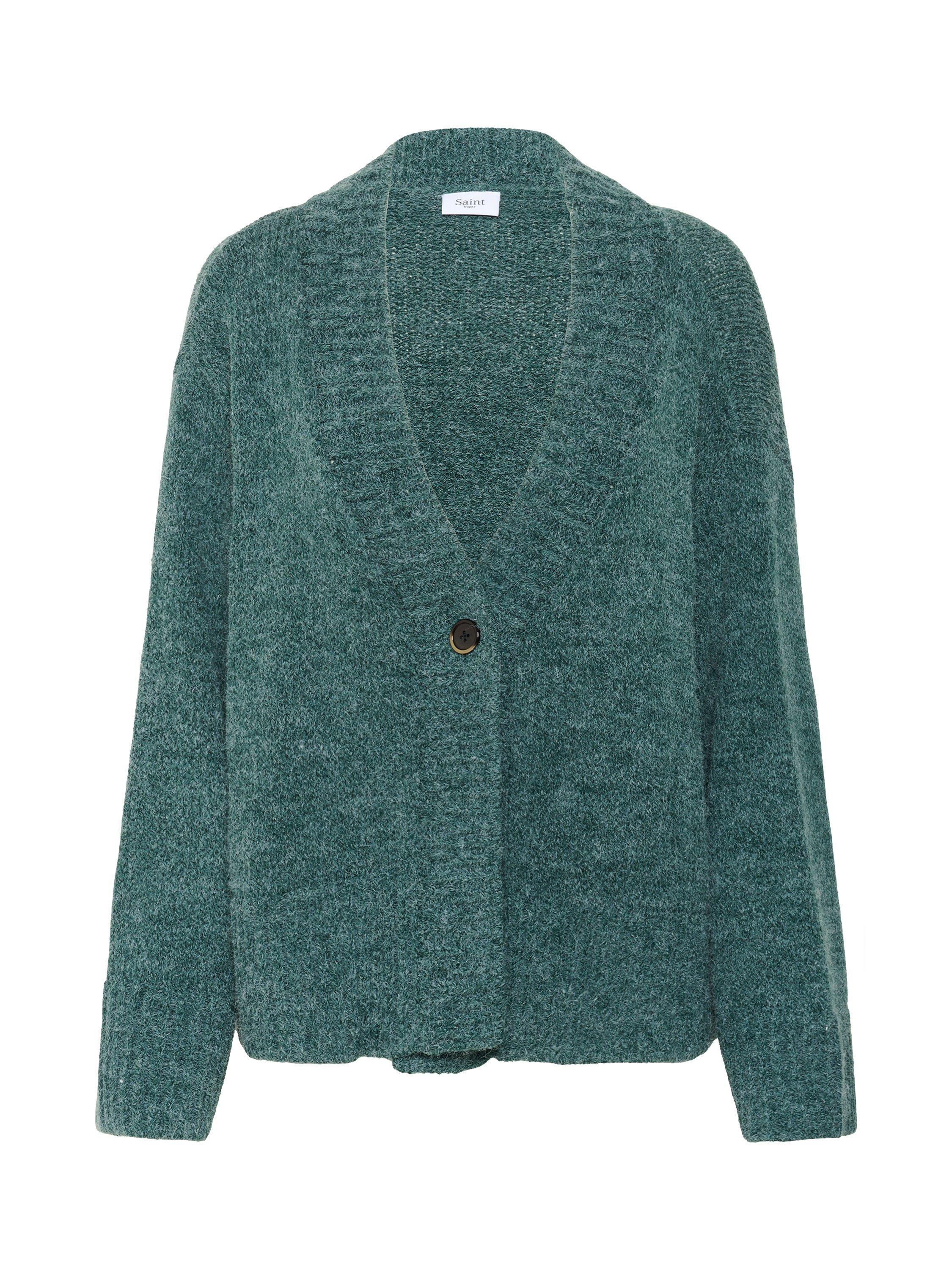 Product image 5 of 6, which shows Saint Tropez MallorySZ V-Neck Cardigan, Mid Green, XS