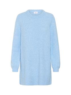 Saint Tropez Maleen Longline Cotton Blend Jumper, Blue