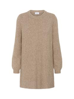 Saint Tropez Maleen Longline Cotton Blend Jumper, Beige
