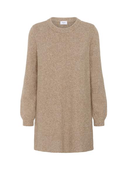 Saint Tropez Maleen Longline Cotton Blend Jumper, Beige