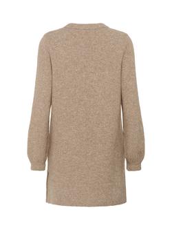 Saint Tropez Maleen Longline Cotton Blend Jumper - view 2, Beige