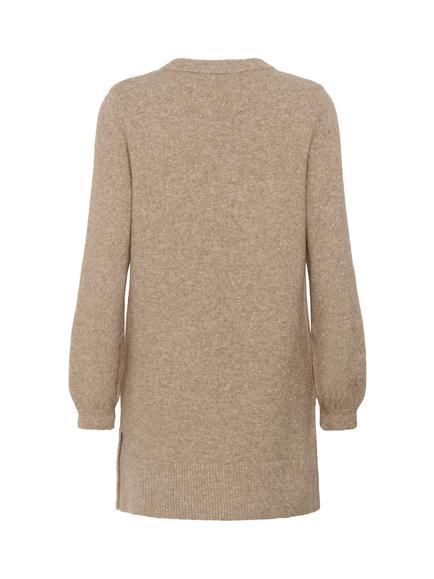 Saint Tropez Maleen Longline Cotton Blend Jumper - view 2, Beige