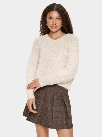 Saint Tropez Manda V Neck Jumper, Beige