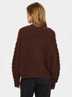 Saint Tropez Manda V-Neck Chunky Knit Jumper - view 2, Fondue Fudge