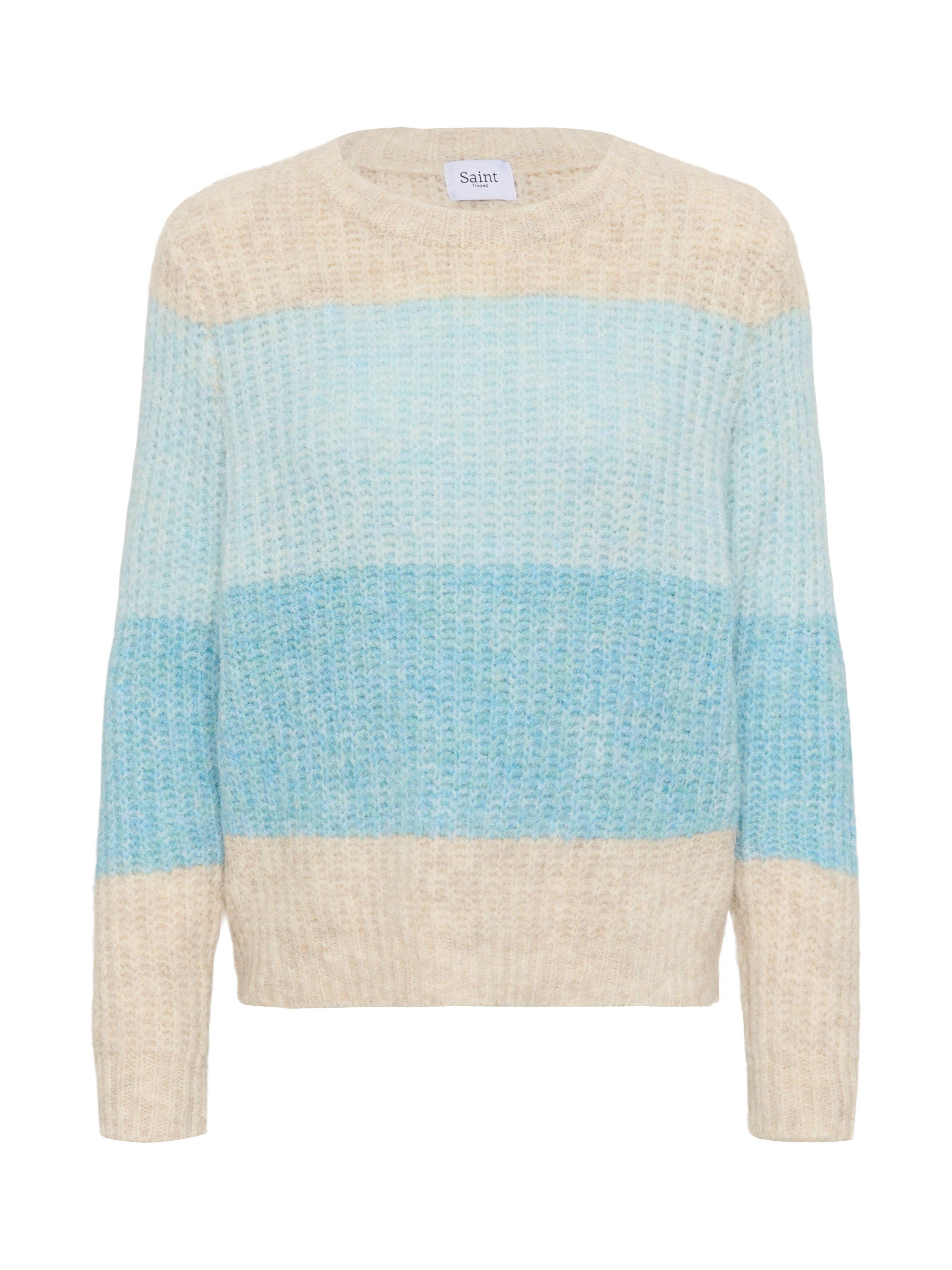 Product image 5 of 6, which shows Saint Tropez Mandy Stripe Jumper, Aqua Haze, XS