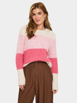 Saint Tropez Mandy Stripe Jumper, Wild Rose