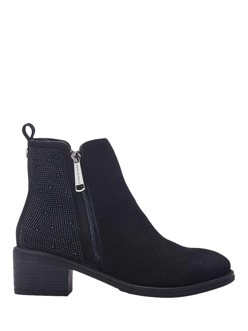 Product image 1 of 5, which shows Moda in Pelle Oriane Suede Embellished Ankle Boots, Black, 3