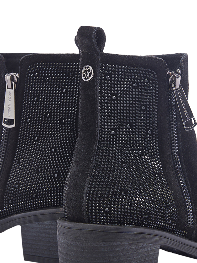 Product image 5 of 5, which shows Moda in Pelle Oriane Suede Embellished Ankle Boots, Black, 3