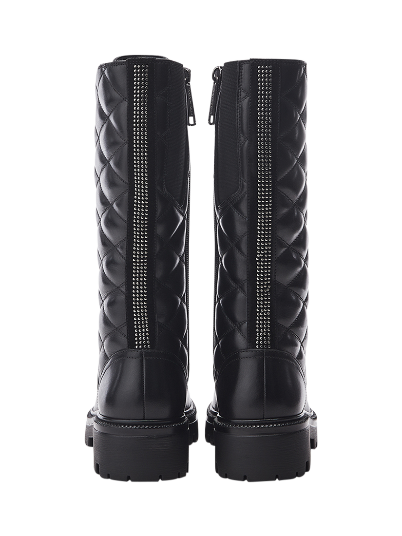Product image 4 of 5, which shows Moda in Pelle Roux Leather Calf Boots, Black, 3