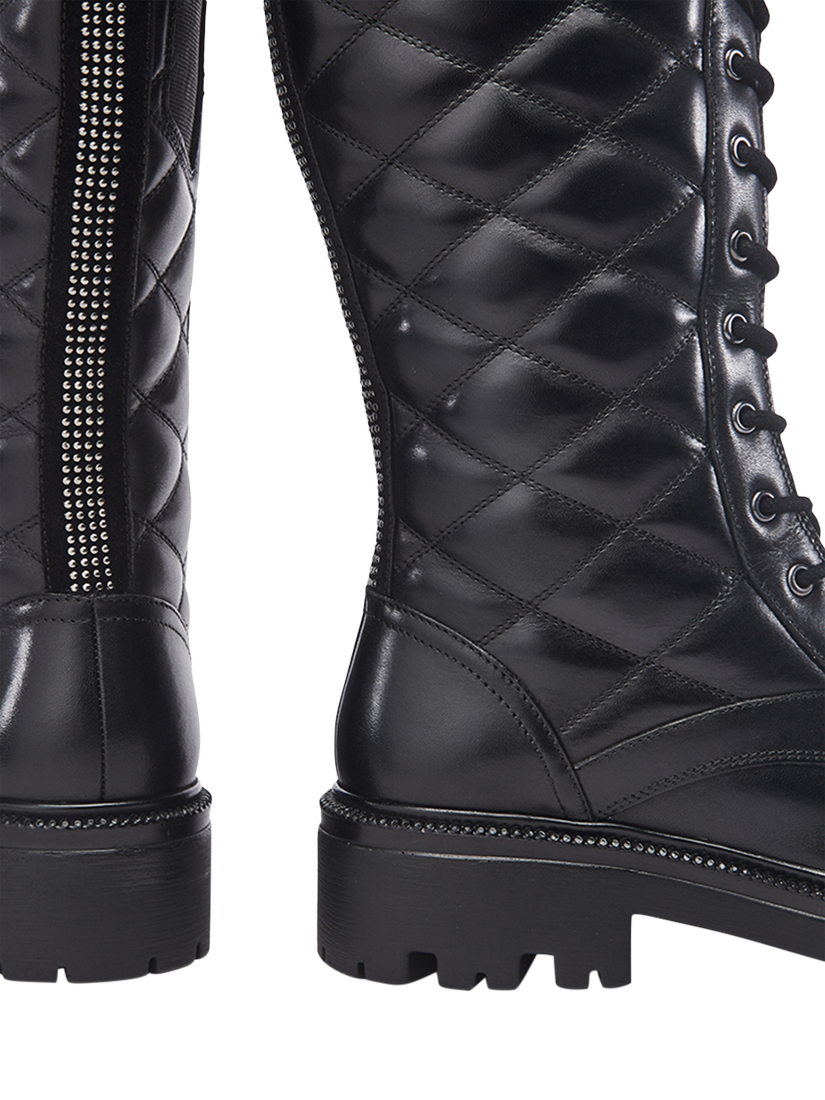 Product image 5 of 5, which shows Moda in Pelle Roux Leather Calf Boots, Black, 3