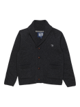 Trotters Kids' Stanley Shawl Collar Cardigan, Charcoal Marl