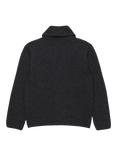 Trotters Kids' Stanley Shawl Collar Cardigan, Charcoal Marl