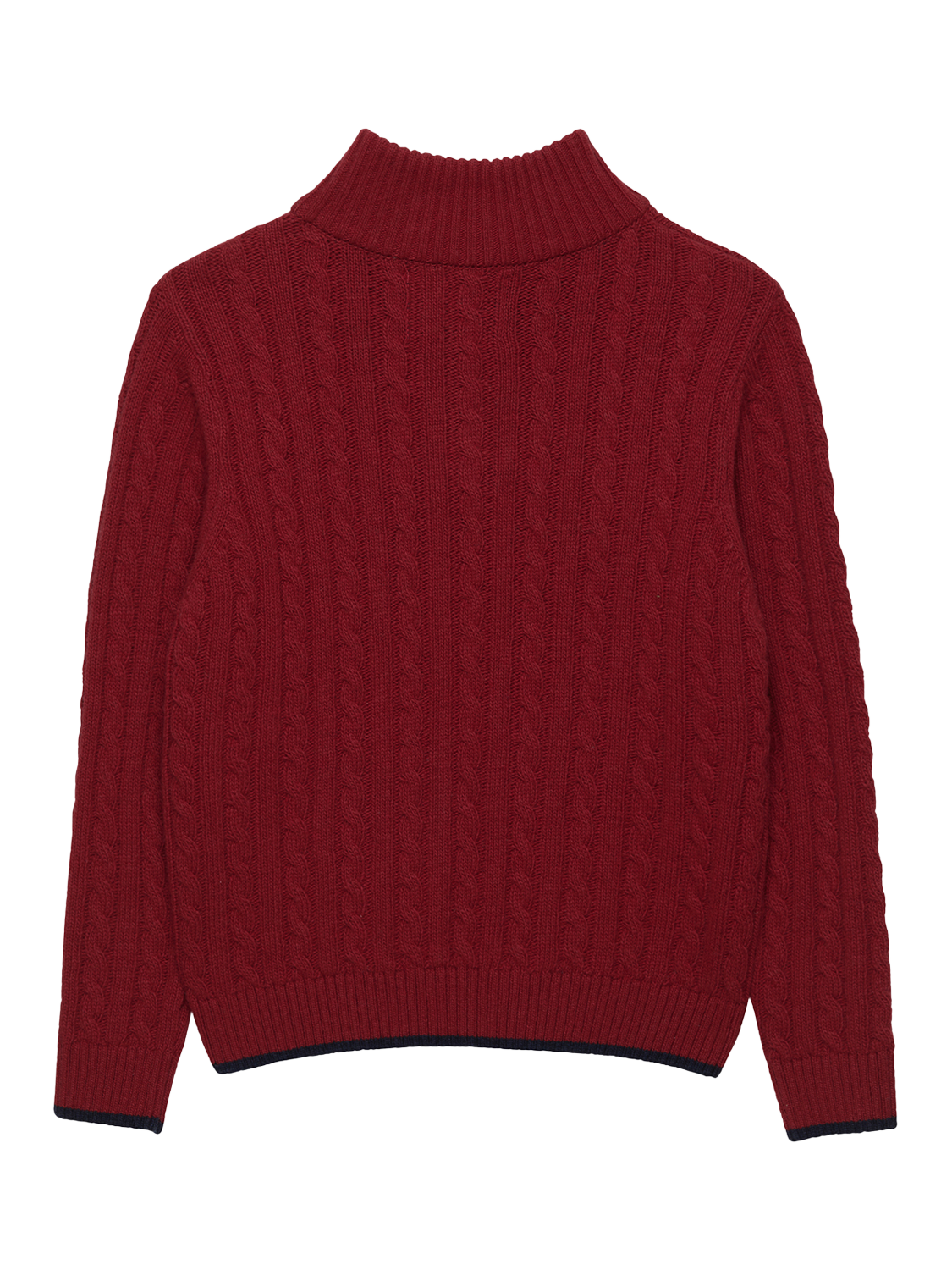 Product image 2 of 2, which shows Trotters Kids' Cashmere Blend Half Zip Jumper, Red, 2-3 years