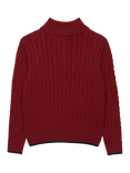 Trotters Kids' Cashmere Blend Half Zip Jumper, Red