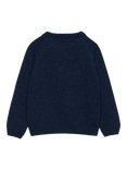 Trotters Kids' Triceratops Jumper, Denim Blue Marl