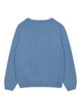 Trotters Kids' Wool Blend T-Rex Jumper, Blue Marl