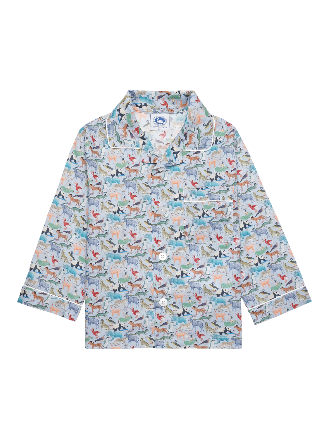 Product image 3 of 3, which shows Trotters Kids' Liberty Long Sleeved Pyjamas, Blue / Multi, 12-24 months