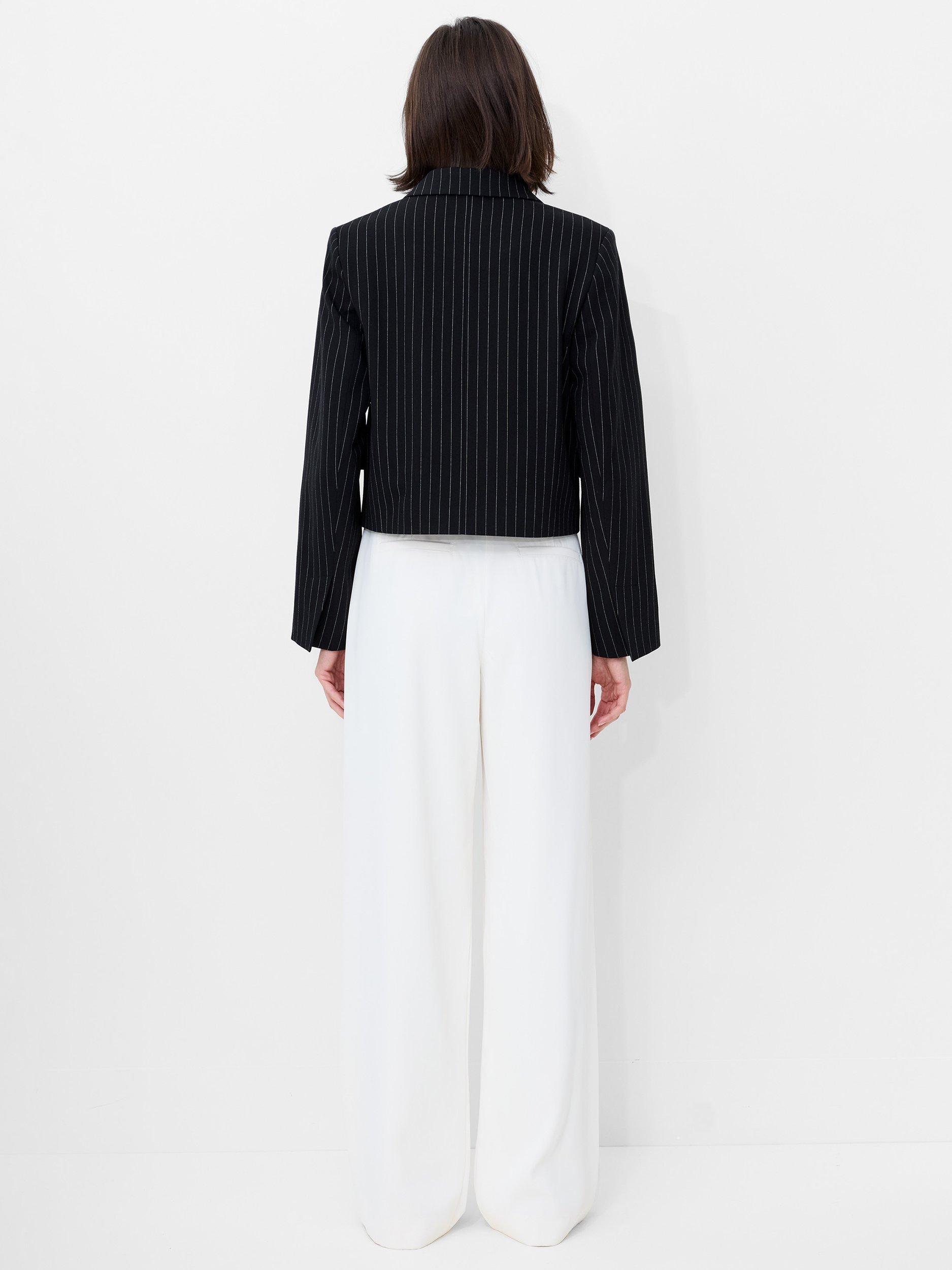 Product image 4 of 5, which shows French Connection Morgan Pinstripe Cropped Blazer, Black/Multi, 12