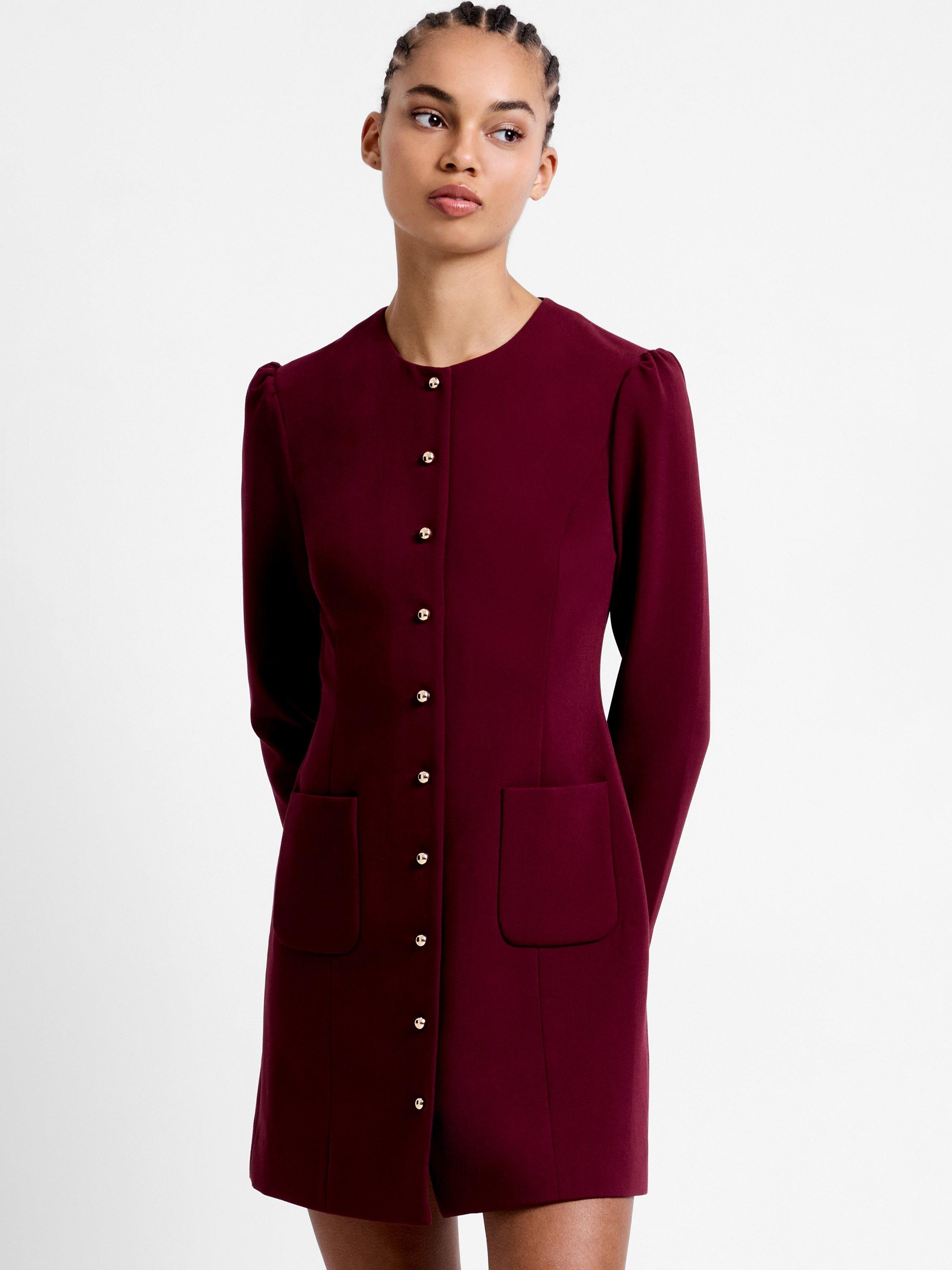 Product image 2 of 5, which shows French Connection Celie Shirt Mini Dress, Red, 6