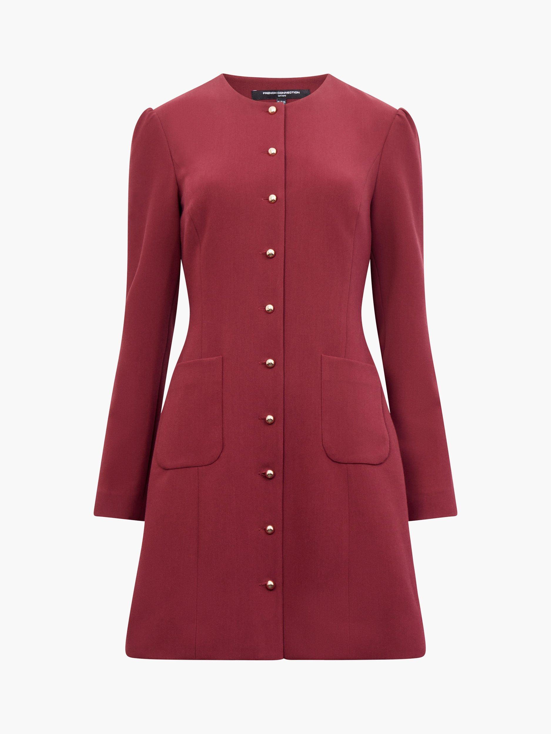 Product image 5 of 5, which shows French Connection Celie Shirt Mini Dress, Red, 6