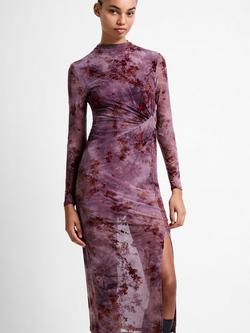 French Connection Kenny Floral Devore Mesh Long Sleeve Dress, Multi - view 2, Multi