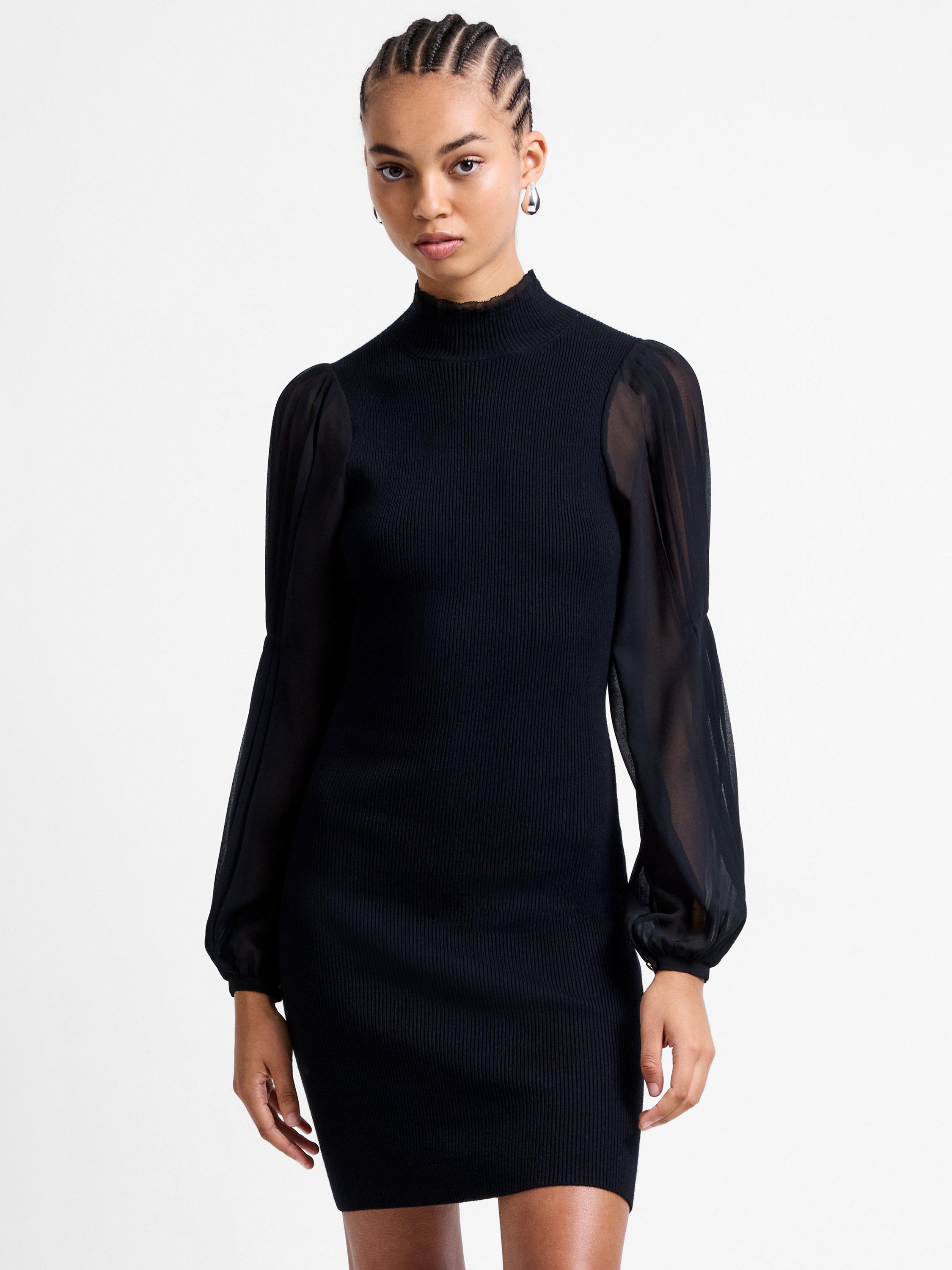 Product image 1 of 5, which shows French Connection Krista Knitted Mini Dress, Blackout, L