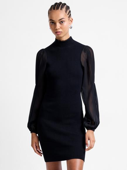 French Connection Krista Knitted Mini Dress, Blackout, Blackout