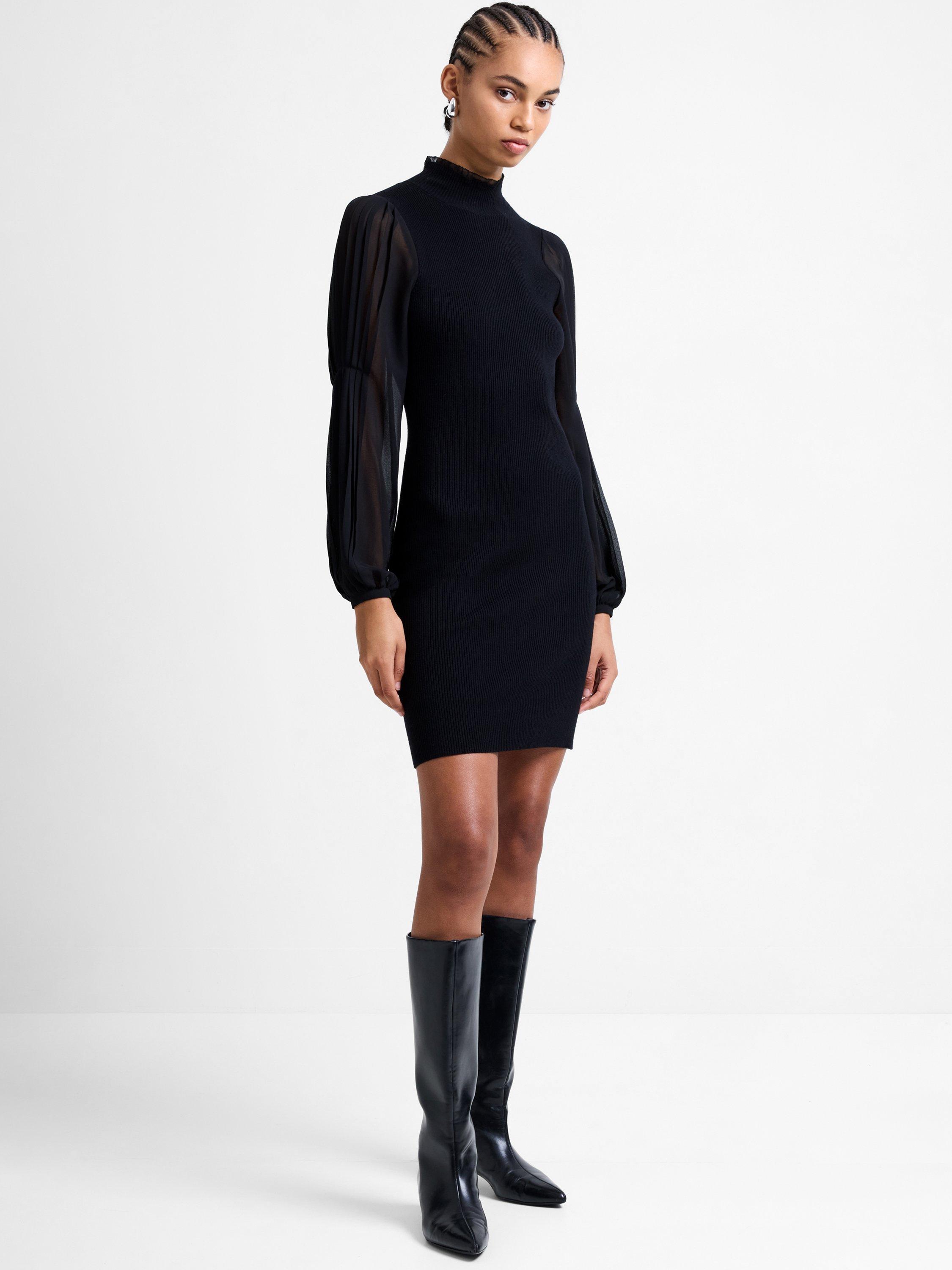 Product image 2 of 5, which shows French Connection Krista Knitted Mini Dress, Blackout, L