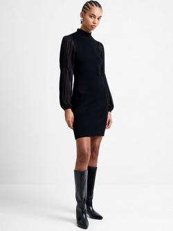 French Connection Krista Knitted Mini Dress, Blackout - view 2, Blackout