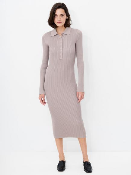 French Connection Mari Knitted Midi Dress, Taupe